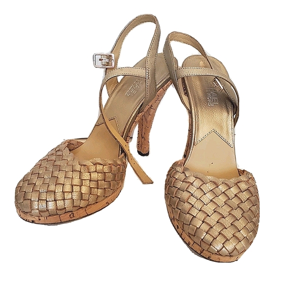 MICHAEL Michael Kors Shoes - Michael Kors all genuine Leather braided cork High